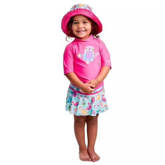 UV Skinz Other - UV Skinz Girls Toddler Size 2T Pink 3 Piece Swimwear Set Swimsuit NWT